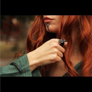 Raven - iron Forged Ring, size US 8